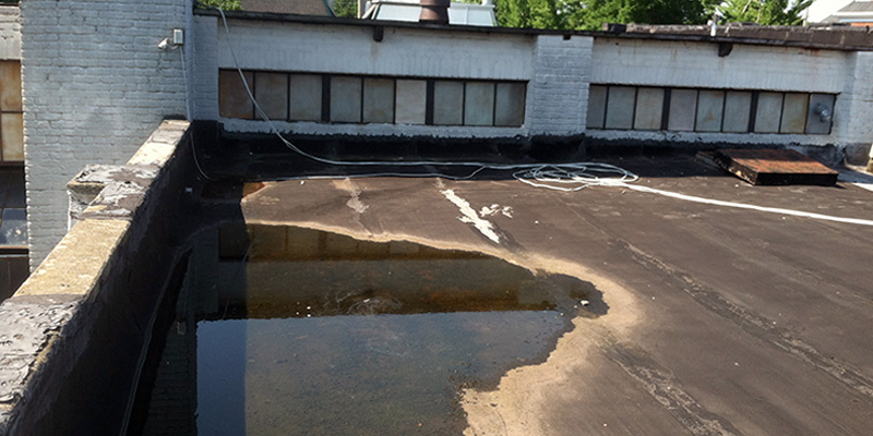 Ponding water on roof system
